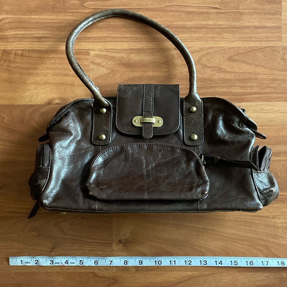 Vintage Oriano  brown leather saddle bag